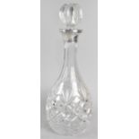 A Cut Glass and Silver Rimmed Decanter, Hallmark for Birmingham 1992 by B&Co.