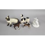 A Collection of Beswick and Royal Doulton Cat and Foal Ornaments