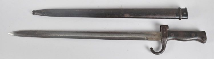 A French 1892 Pattern Berthier Bayonet in Scabbard No. AE71605