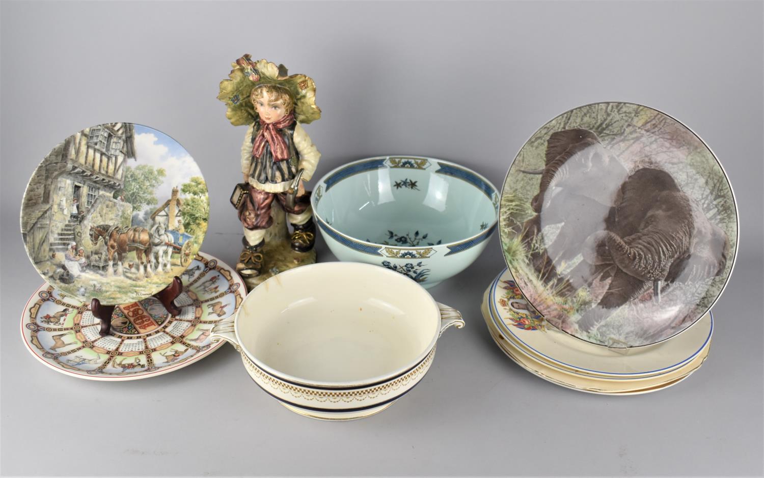 A Collection of Various Ceramics to Comprise Wedgwood Plates, Coronation Plates, Adams Bowl Etc