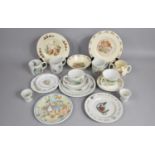 A Collection of Various Children's China to Comprise Wedgwood Peter Rabbit, Royal Doulton Bunnykins,
