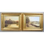Two Gilt Framed Prints, Windsor Castle and Richmond on Thames, Each 24x19cms