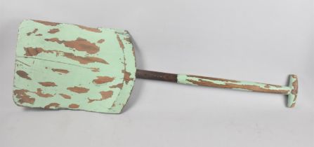 A Vintage Green Painted Wooden Malt Shovel