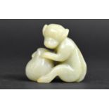 A Reproduction Chinese Jade Carving of a Monkey