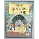 A Framed Tintin Poster, Le Sceptre D'Ottokar, 69x49