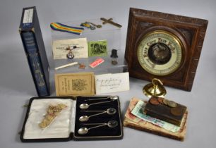 A Collection of Various Vintage Sundries to Comprise Miniature WWI Medals, Coins, Stamps,