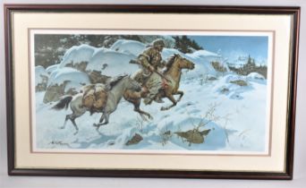 A Framed Print, Winter Trail by Frank McCarthy 1989, Signed Limited Edition, 30x150cm