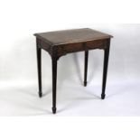 An Edwardian Rectangular Mahogany Side Table with Moulded Swag Mounts of Tapering Square Supports