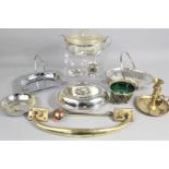A Collection of Various Metalwares to comprise Lidded Tureen together with a Heavy Brass Door Handle