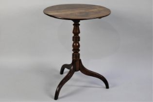 A George III Circular Fruit Wood Tripod Table, 55cms Diameter and 69cms High