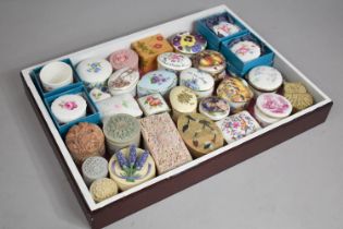 A Collection of Various Ceramic and Hardstone Lidded Boxes