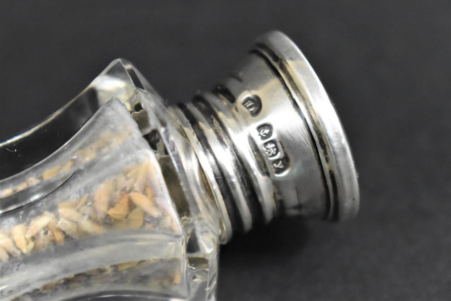 Two Glass and Silver Topped Dressing Table Scent Bottles, both with Birmingham Hallmarks for 1918 - Image 4 of 4