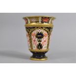 A Royal Crown Derby Imari Vase of Conical Form with Flared Rim, 11cm high
