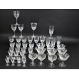 A Collection of Various Cut Glass to include Wines, Flutes, Liqueres, Sherries Etc