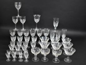 A Collection of Various Cut Glass to include Wines, Flutes, Liqueres, Sherries Etc