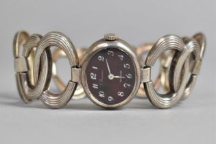 A French Silver Wristwatch, J Beaunee Antichoc Made of Fine Silver Argent Massif Case, no. 5337,