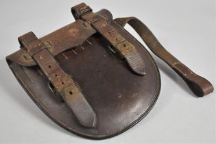 A Late 19th /Early 20th Century Leather Cased Cavalry Spare Horseshoe and Nails, The Hinged