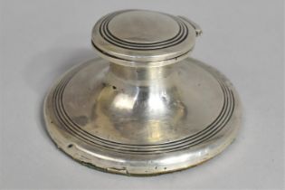 A Silver Capstan Inkwell with Liner by Henry C Davis, Birmingham Hallmark 1909