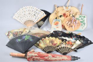 A Collection of Continental and Oriental Fans and a Parasol