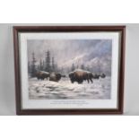 A Framed Larry Fanning Print, Bison, 'In Gods Wilderness Lies The Hopes of The World, The Great
