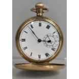 A Gold Plated Hunter Pocket Watch with Swiss Movement (Fully Working Order) in Dennison 'Star' Case,