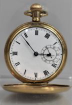 A Gold Plated Hunter Pocket Watch with Swiss Movement (Fully Working Order) in Dennison 'Star' Case,