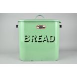 A Vintage Goodfellows Green Enamelled Bread Bin with Original Manufacturer's Label, 31cms Wide