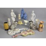 A Collection of Various Ceramics to comprise Violin Wall Plaques, Sylvac Vases to include