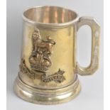 A Silver Plated Officers Mess Tankard with Royal Marines Regimental Mount