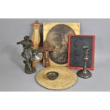 A Collection of Various Items to include Spelter Figure of Classical Figure resting on Branch,