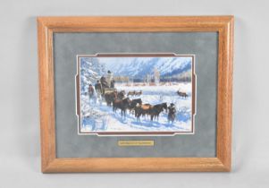 A Framed Print, Last Stage Out of Yellowstone, 19x13cms