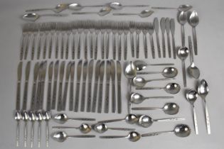 A Collection of Various Oneida Craft Stainless Steel Rose Decorated Handled Cutlery to comprise