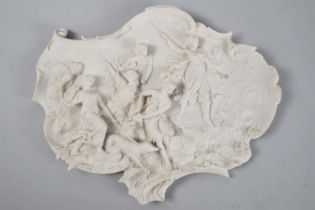 A Reproduction Cast Resin Plaque Depicting Diana and Attendants Hunting, 33cms Wide