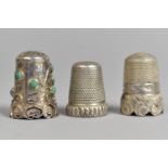 Three Silver Thimbles, Unmarked but Have be Tested for Silver