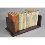 A Collection of 14 Observers Books in Wooden Trough with Swag Decoration to Either End, 31cms Wide