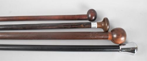 A Collection of Four Vintage Walking Canes