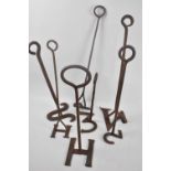 A Collection of Various Vintage Metal Branding Irons