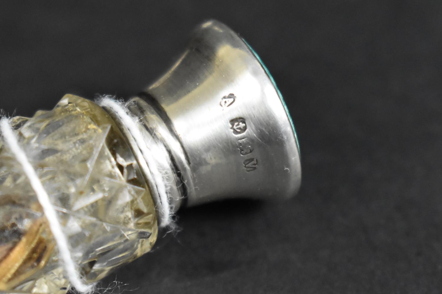 Two Glass and Silver Topped Dressing Table Scent Bottles, both with Birmingham Hallmarks for 1918 - Image 3 of 4