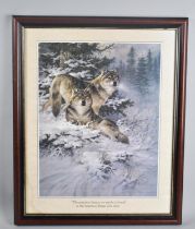 A Framed Larry Fanning Print, Wolves, The Greatest Duty on Earth is Found in Hearts of Those Who