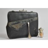 A Late 19th/Early 20th Century Leather and White Metal Mounted Ladies Handbag Purse Together with