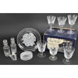 A Collection of Various Glassware to comprise Pair of Glass Bottles and Stoppers, Various Wines