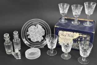 A Collection of Various Glassware to comprise Pair of Glass Bottles and Stoppers, Various Wines