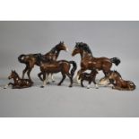 A Collection of Five Beswick Horse and Foal Figures together with a Royal Doulton Example (