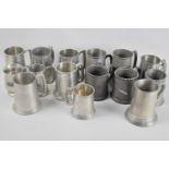 A Collection of Various Mid 20th Century and Earlier Pewter Tankards