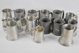 A Collection of Various Mid 20th Century and Earlier Pewter Tankards