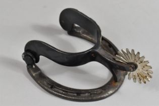 A Novelty American Door Knocker in the Form of a Horseshoe and Riding Spur, 18cms High