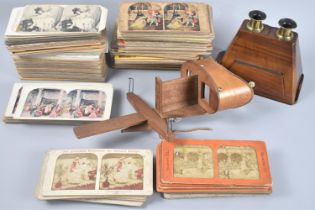 A Mid Victorian Early Brewster Type Stereoscopic Viewer together with an Edwardian Example and a