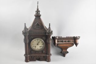 A Late 19th Century Continental Bracket Clock of Architectural Form and with Ormolu Mounts, with