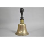 A Vintage Hand Bell with Turned Wooden Handle, 25.5cms High