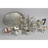 A Collection of Various Silver Plated Tea wares to comprise Teapots, Milk Jugs, Sugar Bowls together